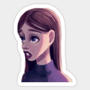 Digital Painting of a Backlit Woman Sticker